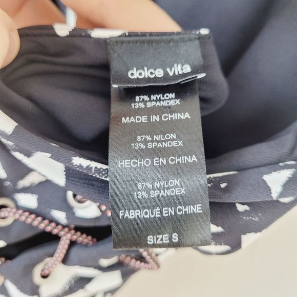 Dolce Vita Small Tribal Print One Piece Scoop Back Bathing Suit - Picture 7 of 7